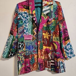 Vibrant Multicolor Women's Patchwork Blazer